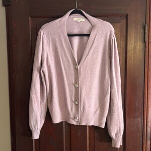 LOFT  Pink Cardigan Sweater size XL